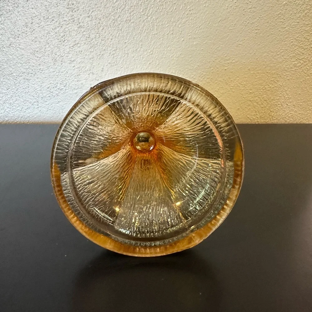 Marigold carnival glass candle stick holder‎